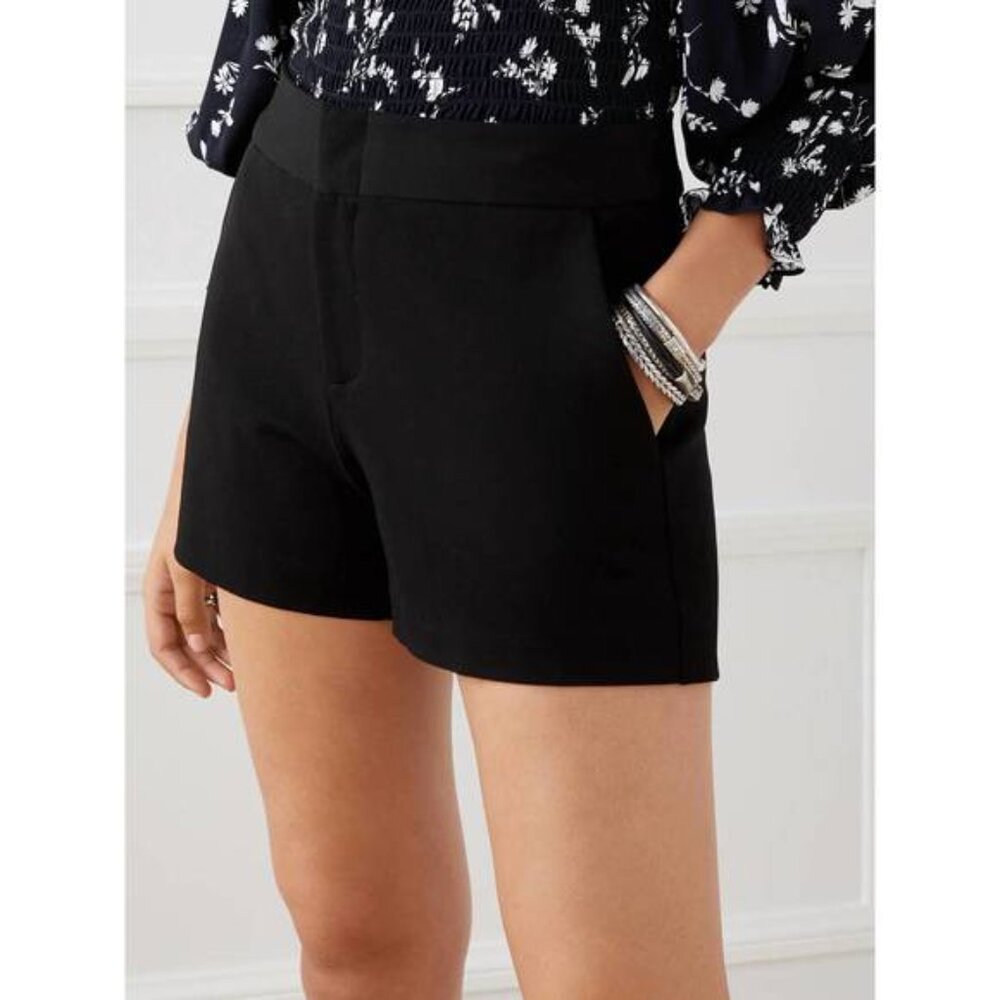 Fifteen Twenty Womens Black High-Waist Shorts Size 6 Made In USA NWT MSRP $157